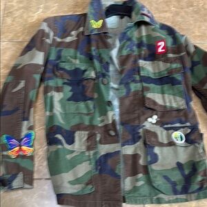 Camouflage Kids Jacket with Patches